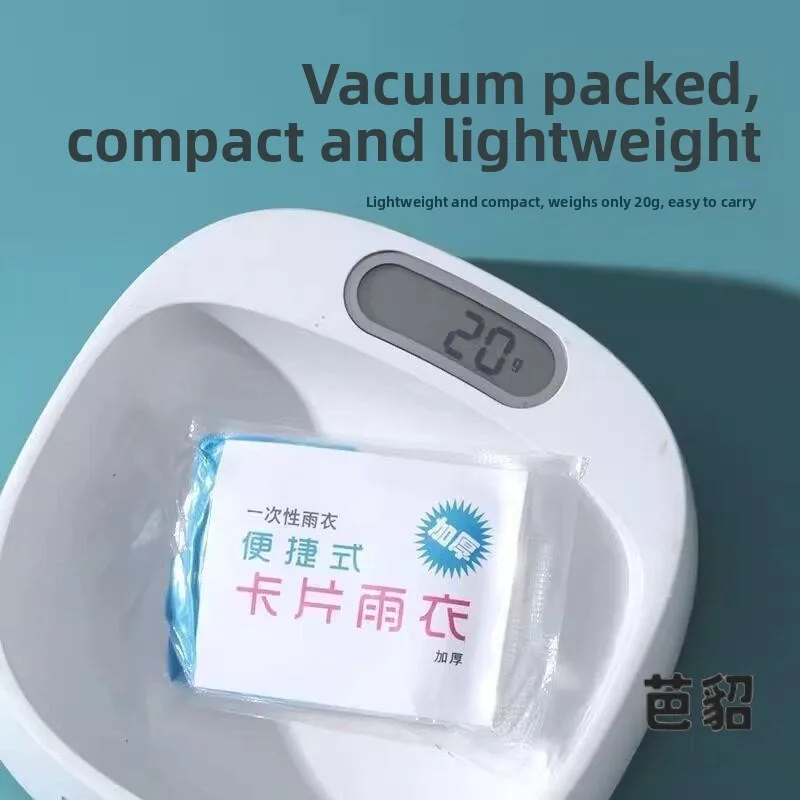 

Disposable Thickened Raincoat Vacuum Compressed Card Packaged for Outdoor Travel Adult And Child Unisex Rainwear Plastic Mate...