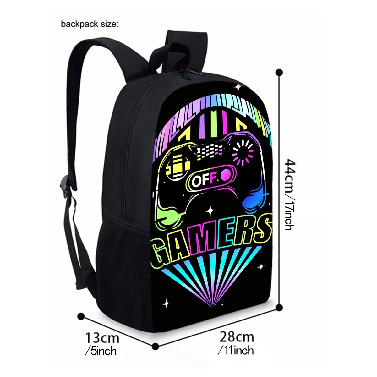 Gamepad Cyberpunk Print Single Layer Backpack for Boy/Girls Best Gifts 2D Flat Cartoon School Bag for Children Bags