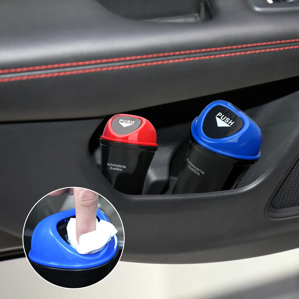 Garbage Rubbish Holder Auto Organizer Storage Box Dustbin Car Trash Can Car-styling Auto Door Seat Back Visor Trash Bin