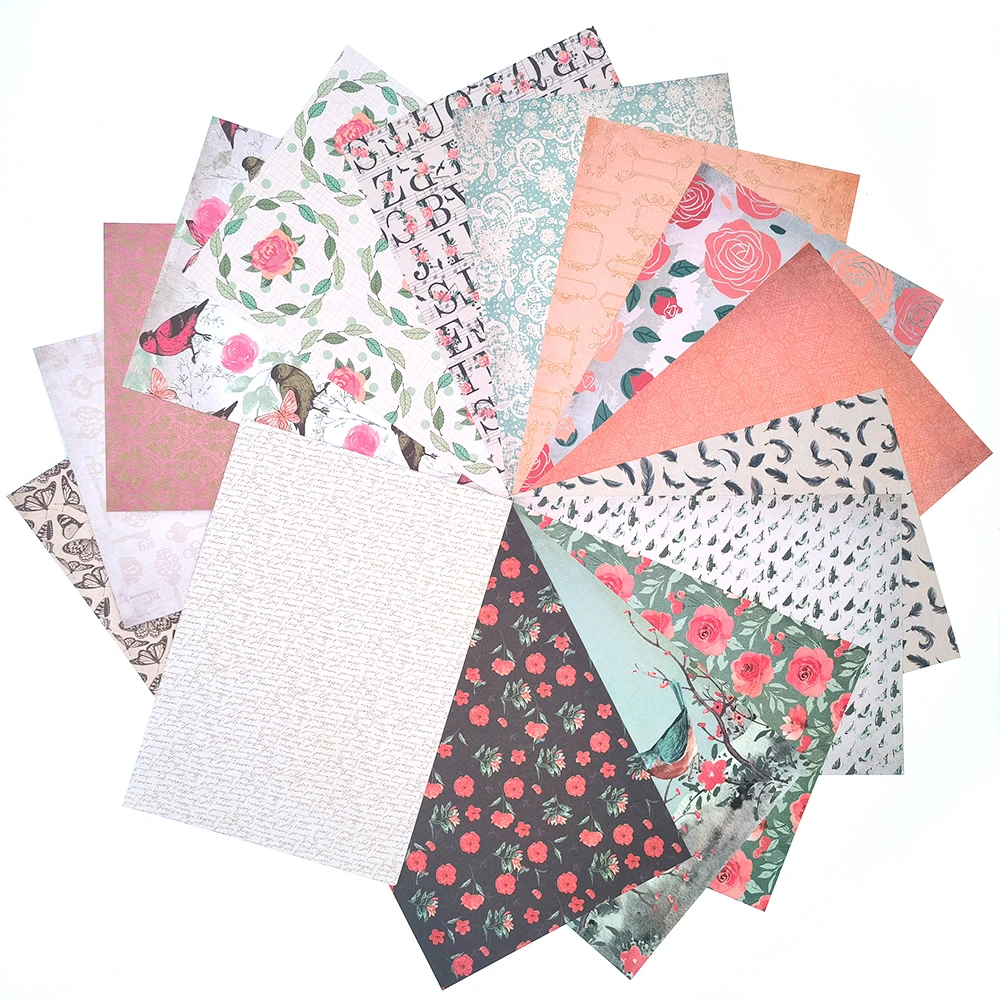 Kreatives Papier 6*4 Zoll mit Blumenmuster für Journaling und Scrapbooking A5 A6 Vintage Blumendesign Scrapbook Hintergrundpapiere – Detail 17