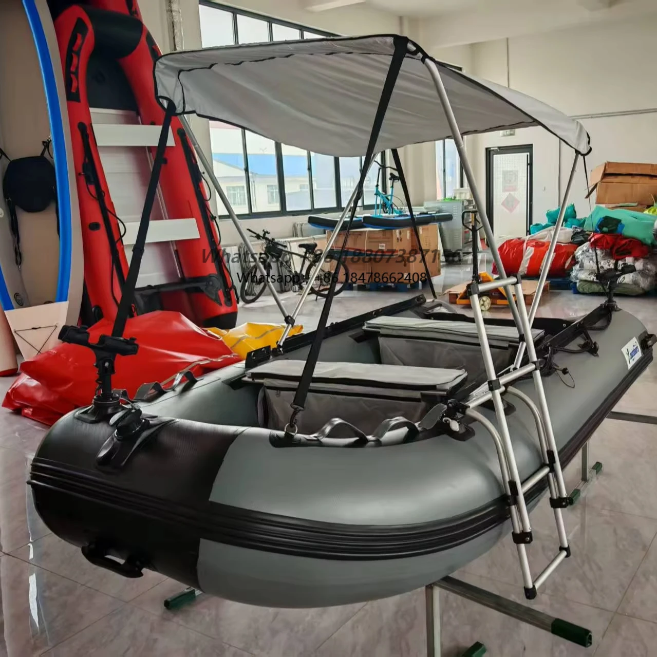 

380Cm inflatable fishing boat Outdoor recreational boat requires 5-6 people to drive in lakes, rivers and offshore