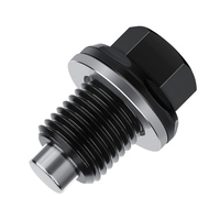 M12 x 1.5 Magnetic Oil Pan Drain Plug Aviation Aluminum with Crush Washer Gasket Fit for Toyota / Nissan / Infiniti