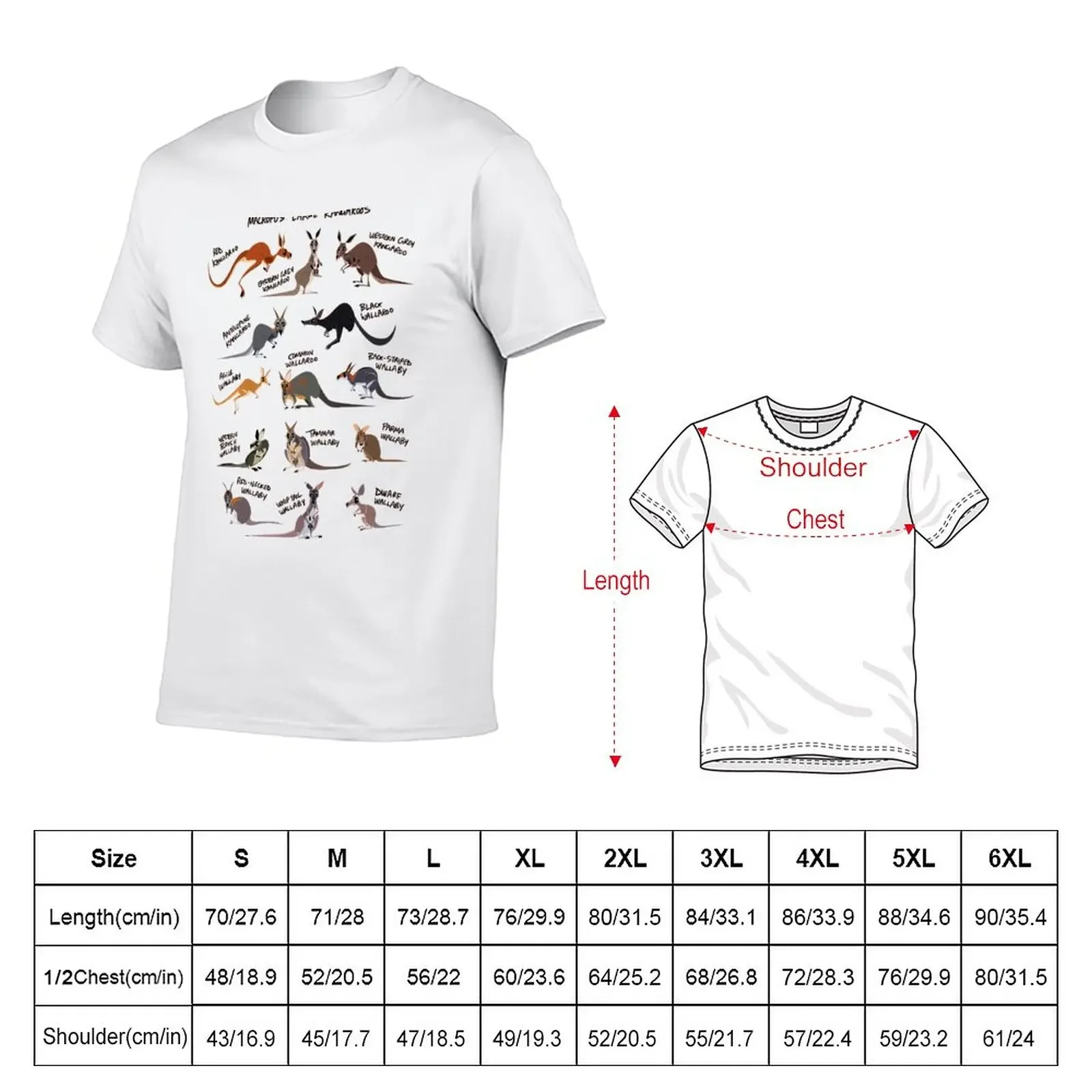 Kangaroos and Wallabies T-Shirt plain plus sizes animal prinfor boys mens plain t shirts