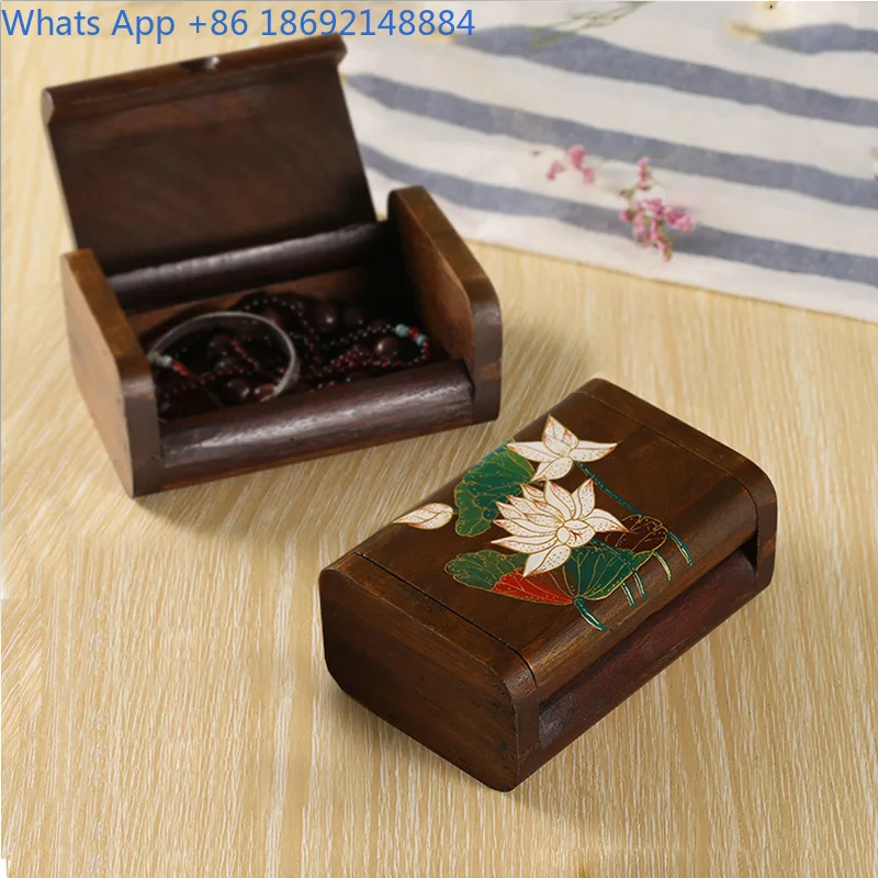 Wooden Toothpick Box Cotton Swab Holder for Home Storage Vintage Style Small Jewelry Organizer