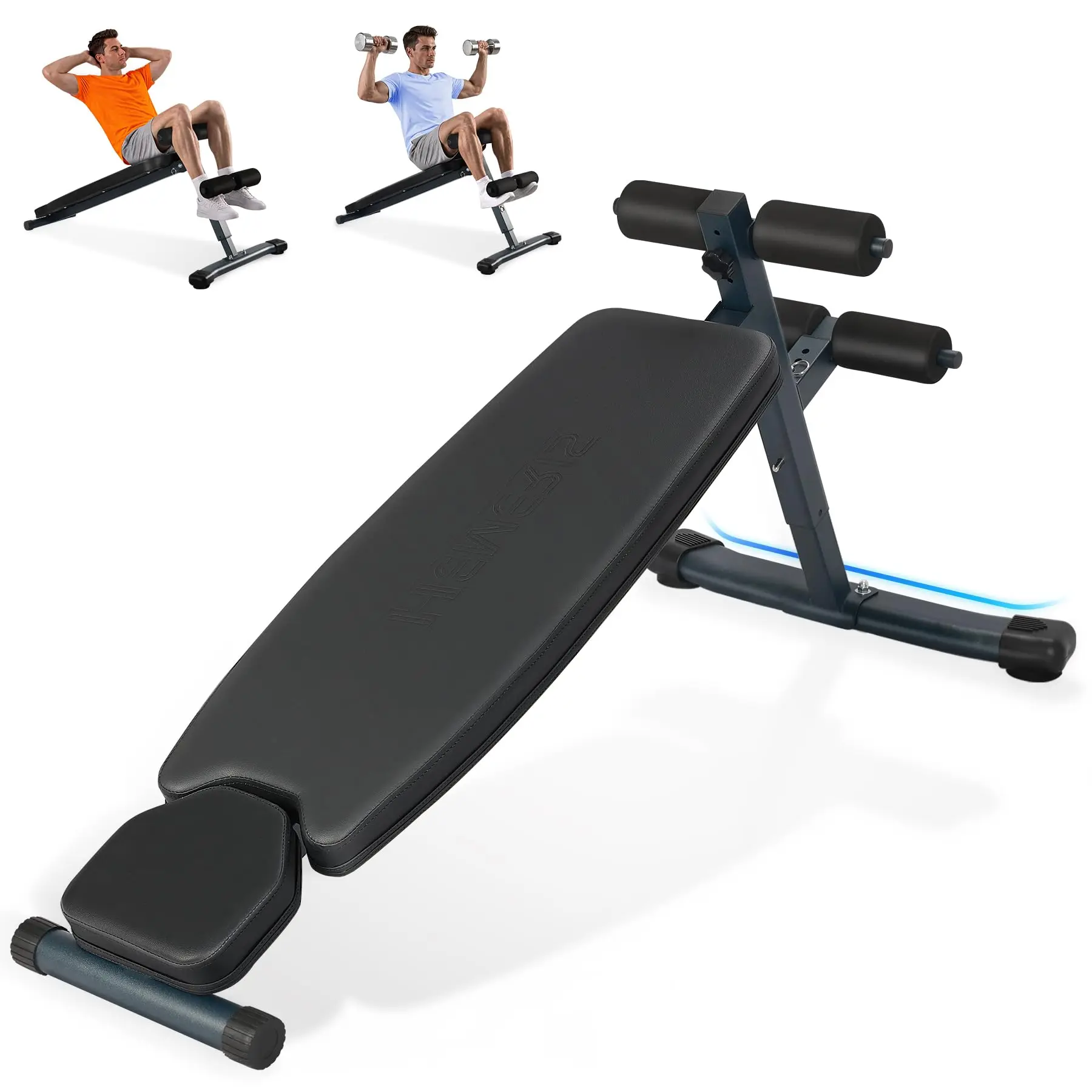 3-Level Adjustable Sit Up Bench for Abs, Ab Bench for Home Gym