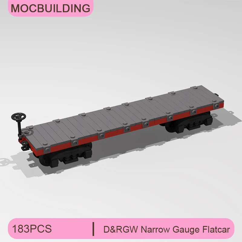 

Модель узкоколейного прицепа-платформы D&RGW, конструктор MOC, набор для сборки, креативные игрушки для демонстрации, подарки, 183 детали
