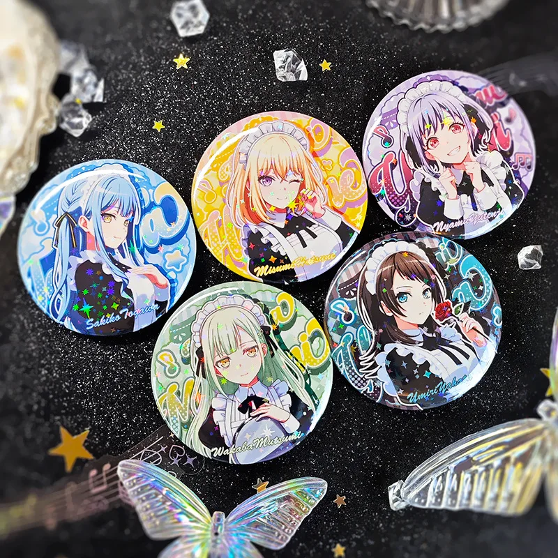 Broche BanG Dream, broches Ave Mujica para mujer, accesorios Misumi Hatsune, joyería de moda Wakaba Mutsumi, insignia Umiri Yahata