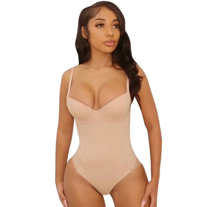 Underwire White Bodysuit Women Shapers Stretch Solid Color Silky Underwear Shapewear