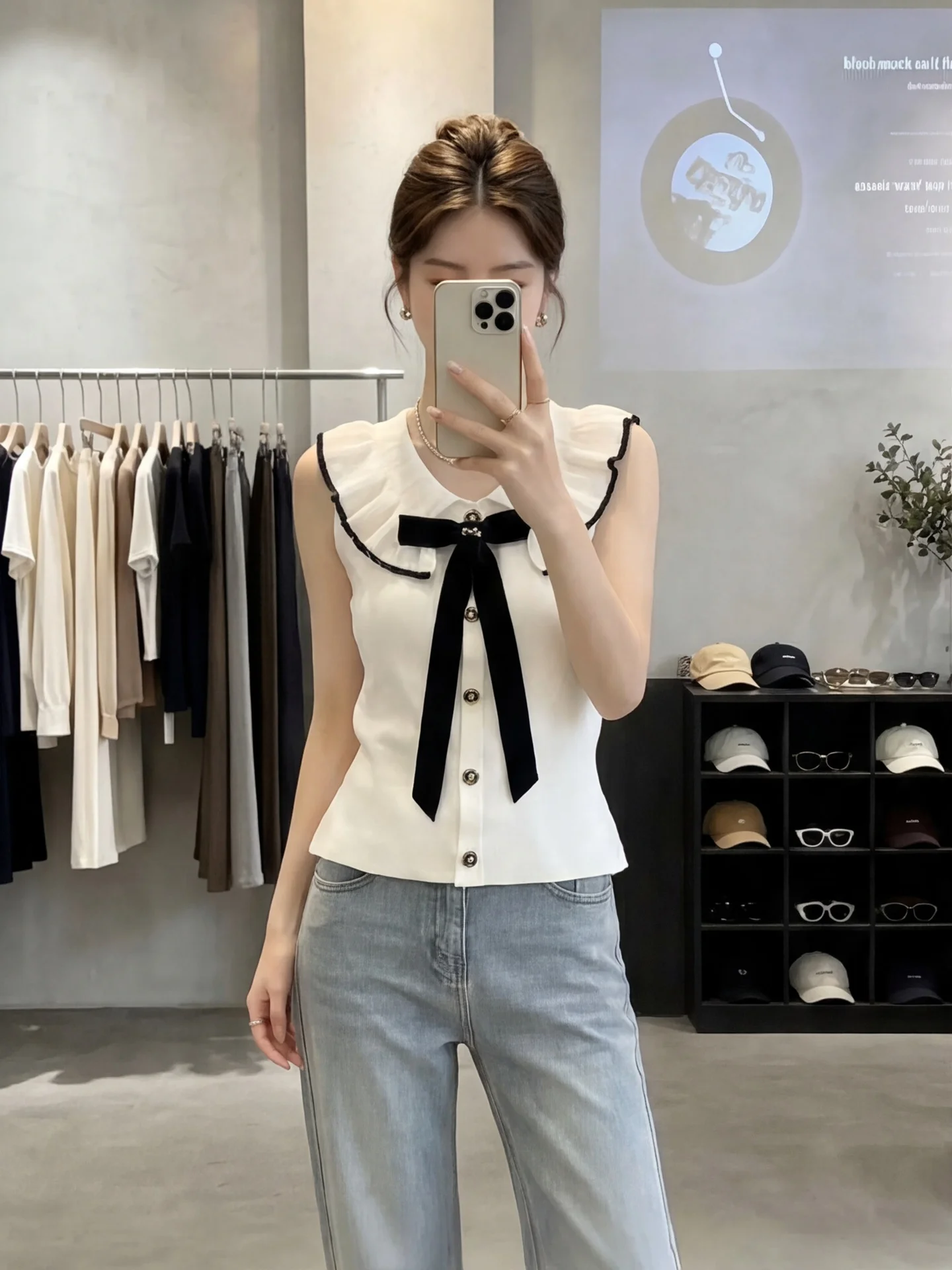 

Summer Anti-Aging Ice Silk Knitted Vest Women's Sleeveless Knot Top Commute Style Slim Fit Citywalk