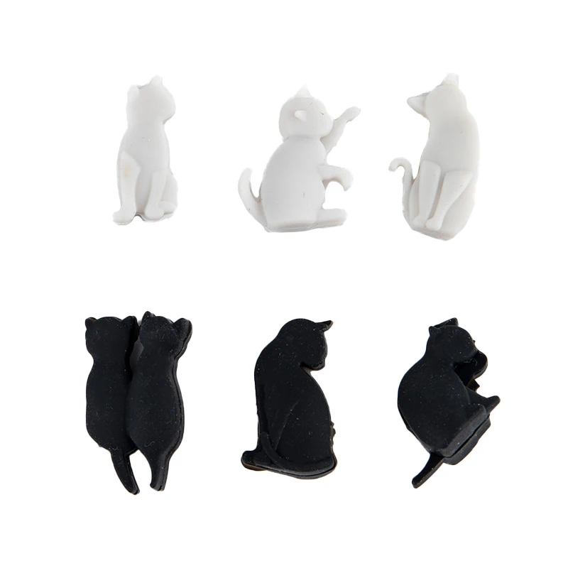 6PCS Silicone Cat Wine Glass Marker Cup Identification Ring Party Accessories