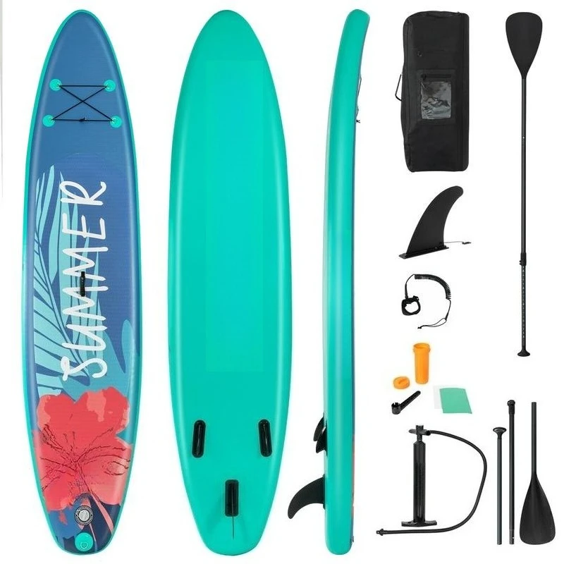 

10 Feet Inflatable Stand Up Paddle Board with Backpack Leash Aluminum Paddle-L