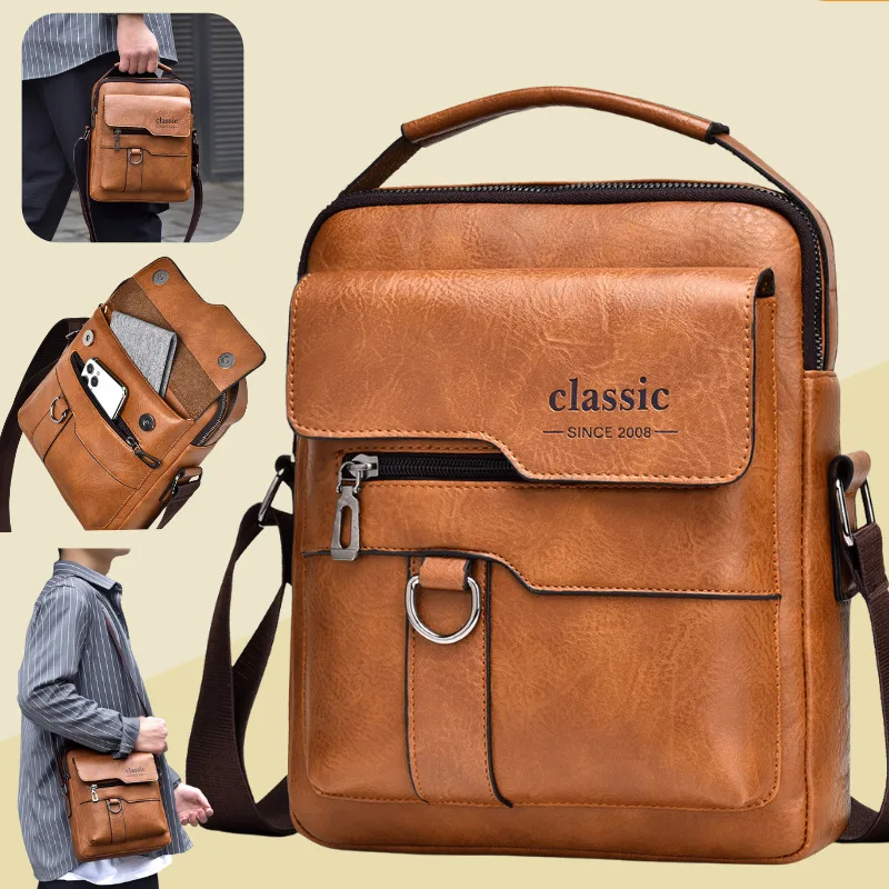

Business Crossbody Waterproof Men's Shoulder Large Capacity Commuting Crossbody Bag Classic Retro