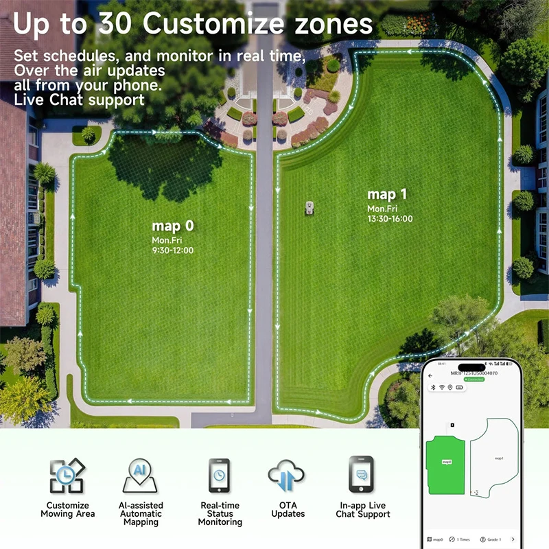STLF Heißer Verkauf APP Control Fernbedienung Kleine Wiederaufladbare Elektrische Rasenmäher Roboter Automatische Rasenmäher