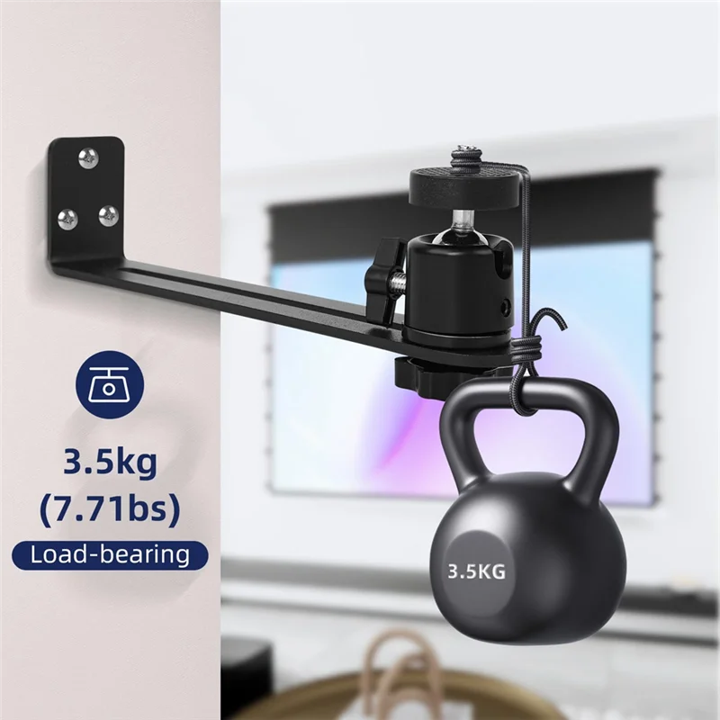 Для XGIMI JMGO Dangbei, совместимый портативный кронштейн для проектора 360° °   Вращающийся универсальный настенный держатель для проектора, винт 1/4 дюйма