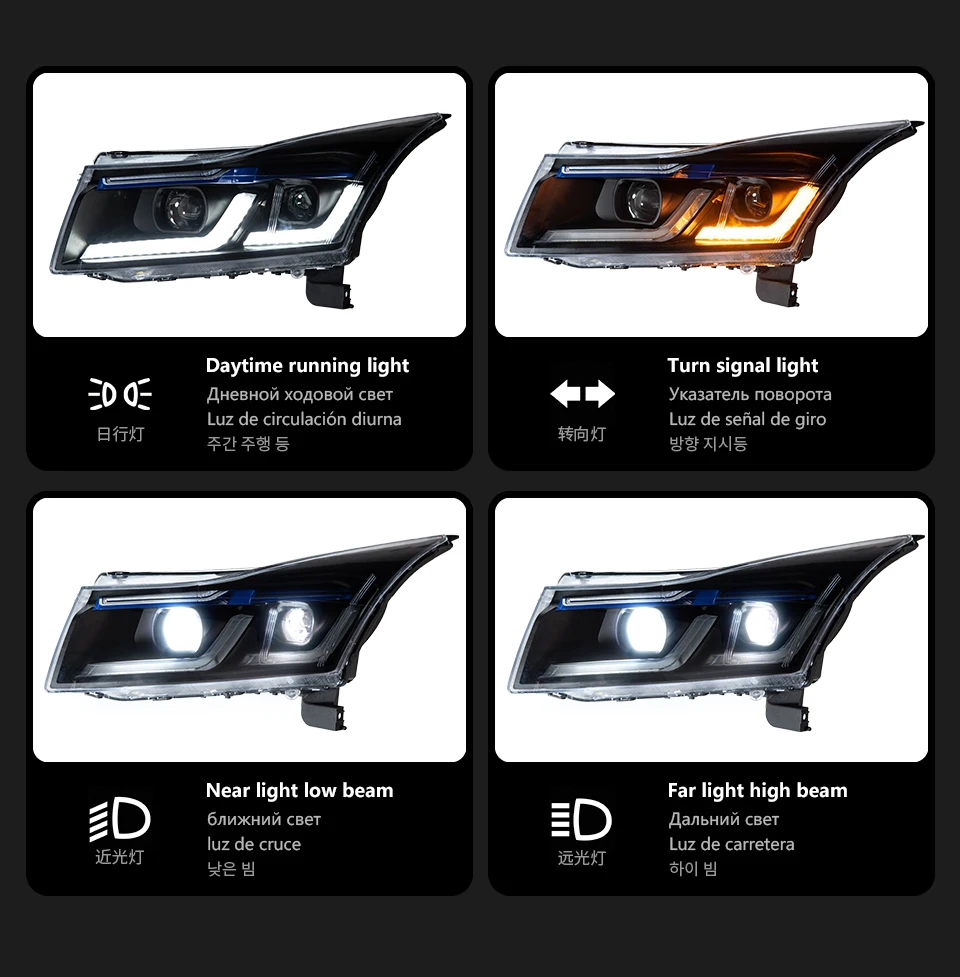 AKD Head Lamp for Chevrolet Cruze LED Headlight 2009-2016 Headlights Cruze DRL Turn Signal High Beam Angel Eye Projector Lens