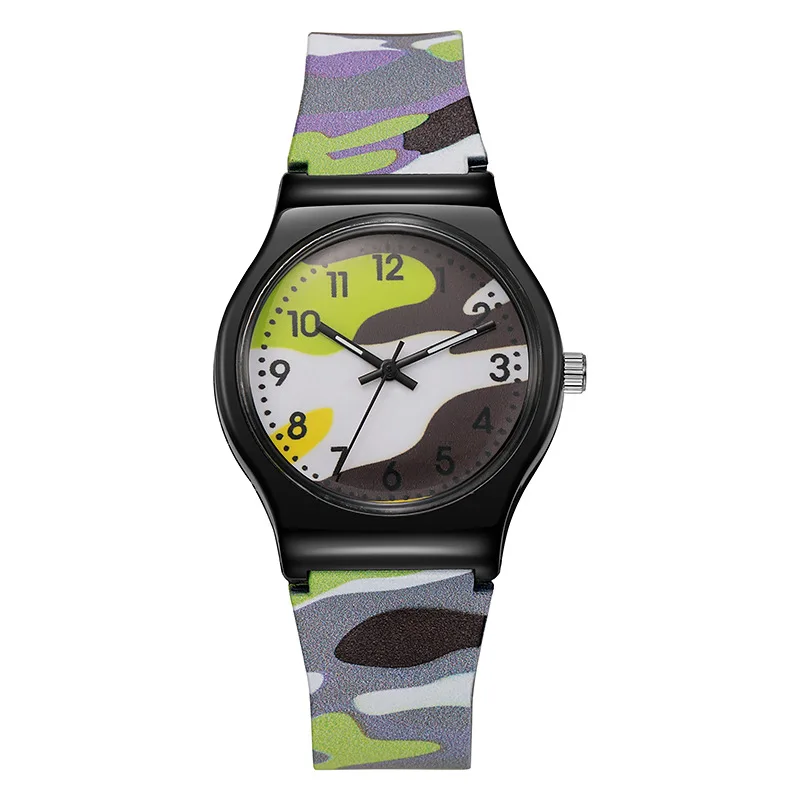 Fashion camouflage Watch For Children Light and comfortable Student Wristwatch 5 Colors