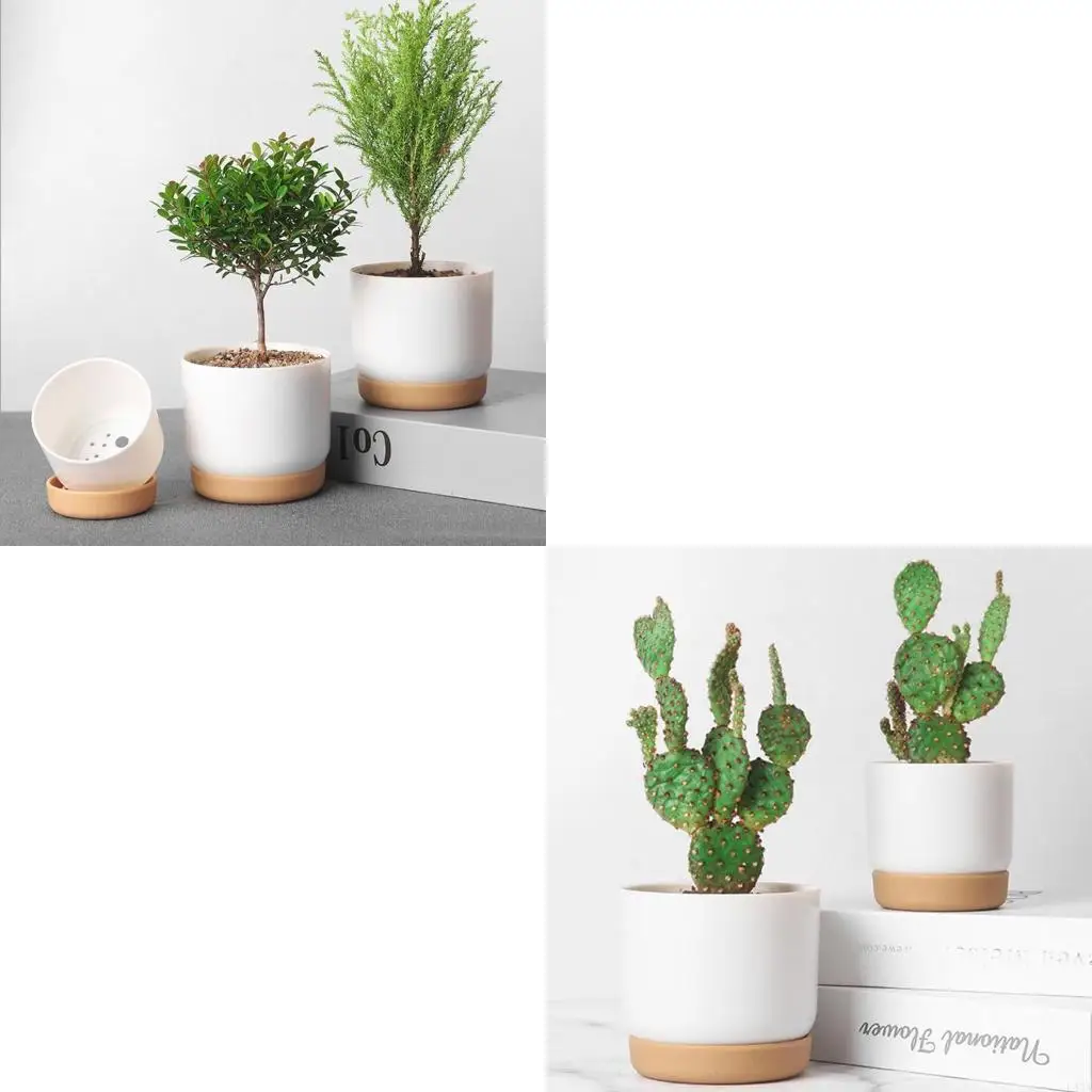 L43A White Plastic Imitation Ceramic Flower Pot- Plant Pots Large/Small