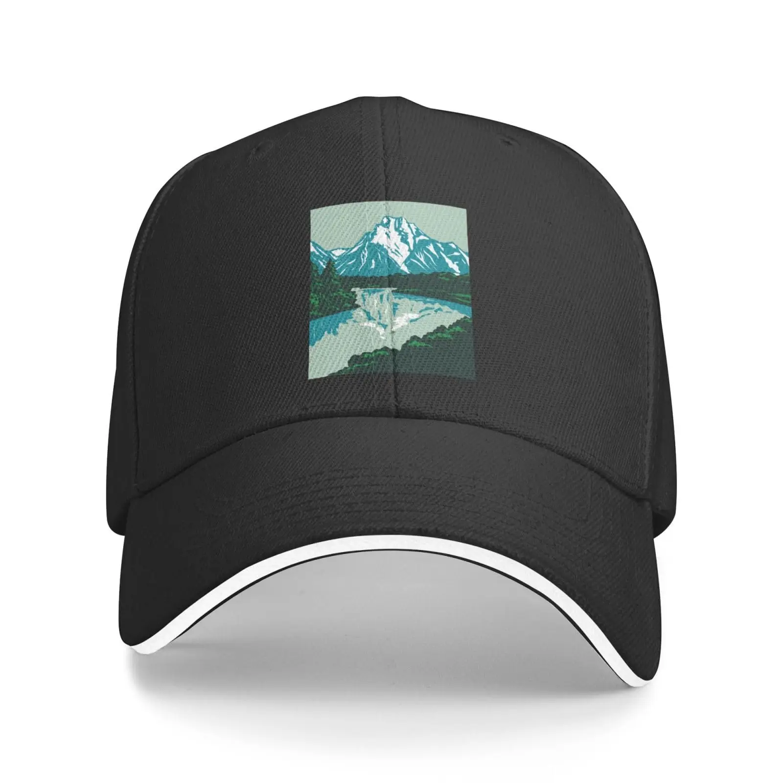 

The River is Under The Snowy Mountains Baseball Cap Sandwich Duck Tongue Hat Spring Summer Unisex Fashion Sports Outdoor Travel