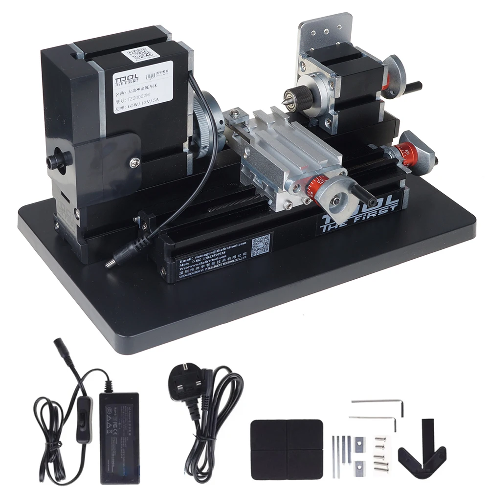 Imagem -02 - Potência Mini Metal Torno Máquina Ferramenta Tz20002m 12000 Rpm Max. Workpiece 135*20 mm Viagem 32*145 mm 60w de Alta