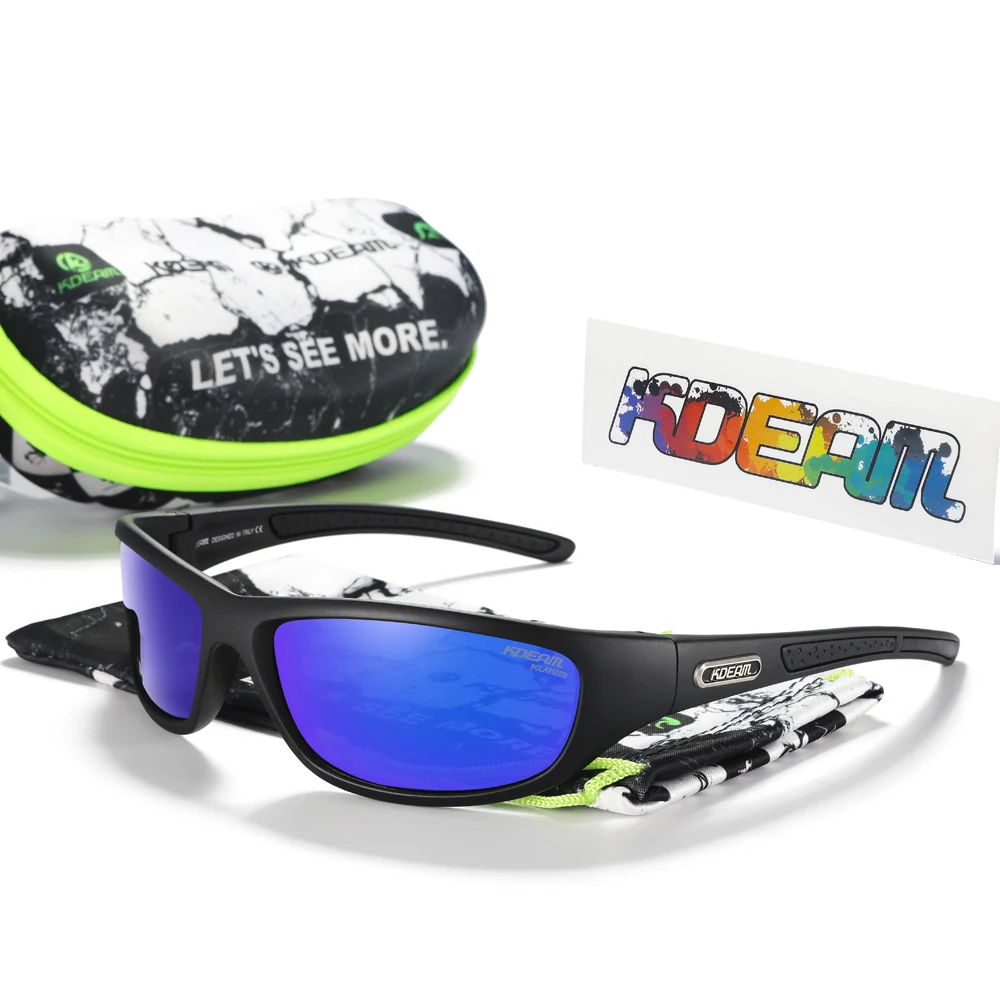 Kdeam fishing performance herren sonnenbrille polarisiert tr90 material markenlogo fahrrad brille mit reiß verschluss koffer kd0701 – Detail 21
