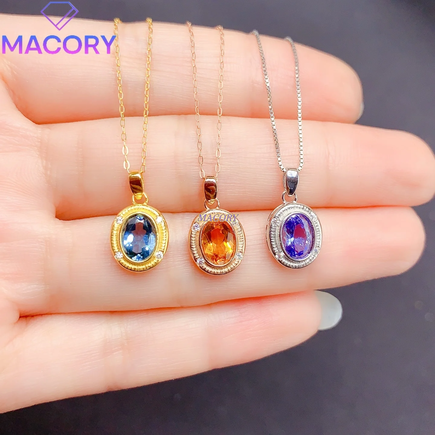 

Natural Tanzanite Necklace for Women, 925 Sterling Silver, Elegant and Wealth-Attracting, 5×7mm, Comes with Certificate