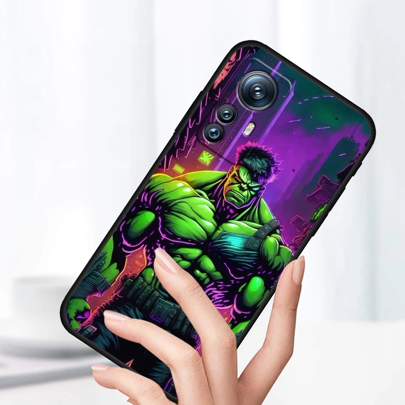 Hulkコミックバック電話ケース,ウルトラ5g,クール,xiaomi mi 14, 13t,13, 12t,12t,11t,11i, 11t,10t,10プロライト、ブラック