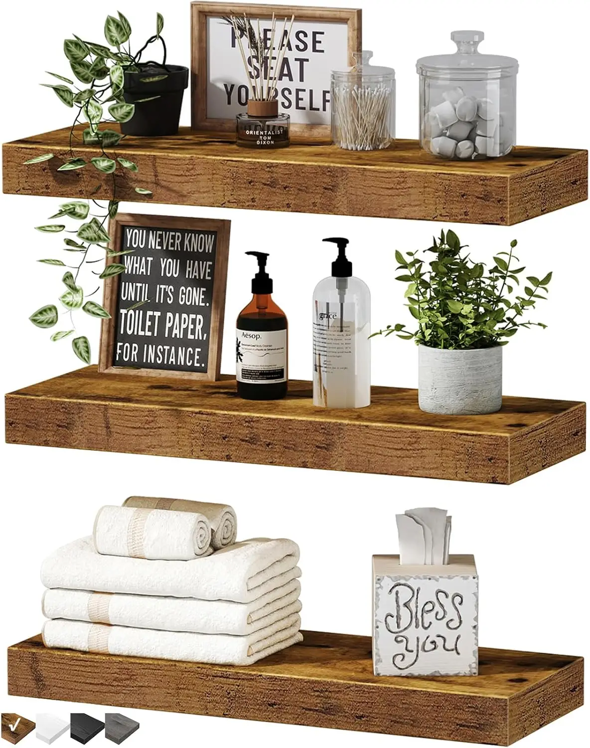 

Wall bathroom shelf bedroom kitchen living room hanging bookshelf