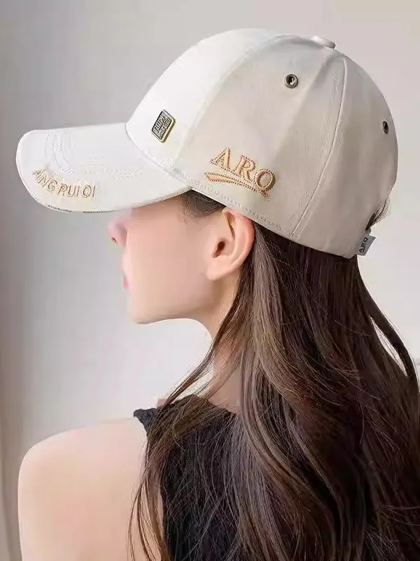 outdoor-women's-sun-protection-hat-fashionable-baseball-cap-adjustable-cotton-round-top-hat-for-summer-youth-unisex-hat