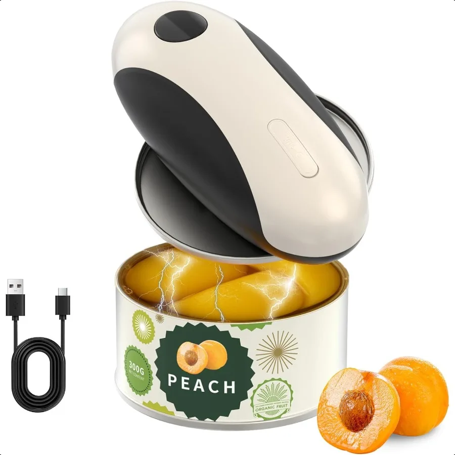 

Перезаряжаемая электрическая открывалка для консервных банок OneTouch, автоматическое открывание консервных банок с устройством для снятия крышки, гладкая резка кромок, безопасная для еды, простая в использовании для S