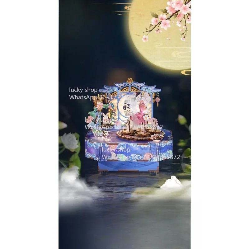 Assembled Music Box Music Dance Wooden Model DIY Music Box -Block New Year's Gift Girls Children