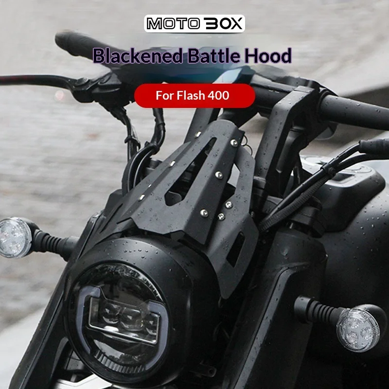 【Premium】For QJMOTOR QJ Flash 400 Motorcycle Modified Combat Helmet: Front Windshield, Air Deflector, Small Windshield Bracket,