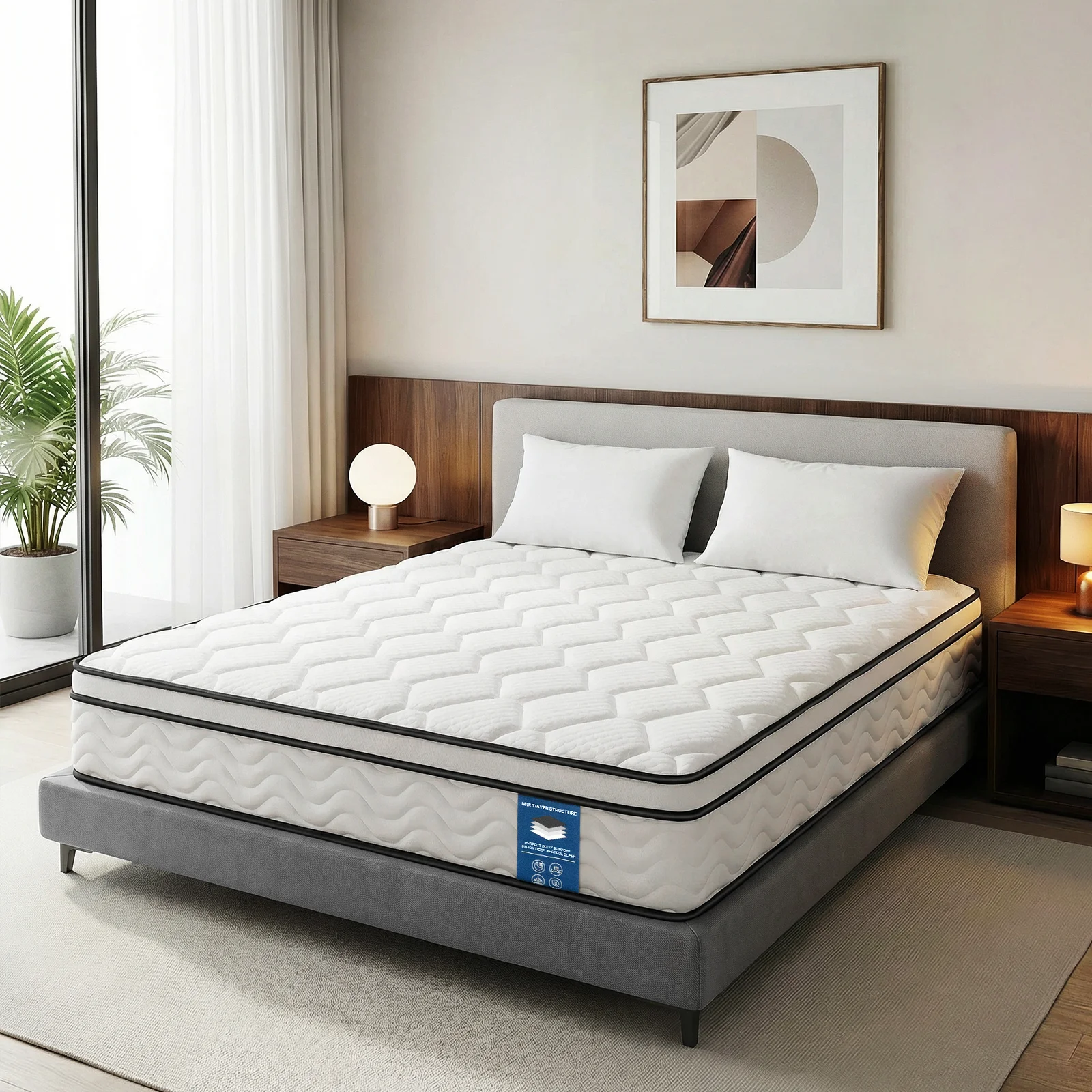 CD02 90/140/160/180x200cm Pocketveringmatras 25cm H3 - 7 zones met diatomeeënschuim & orthopedische ondersteuning