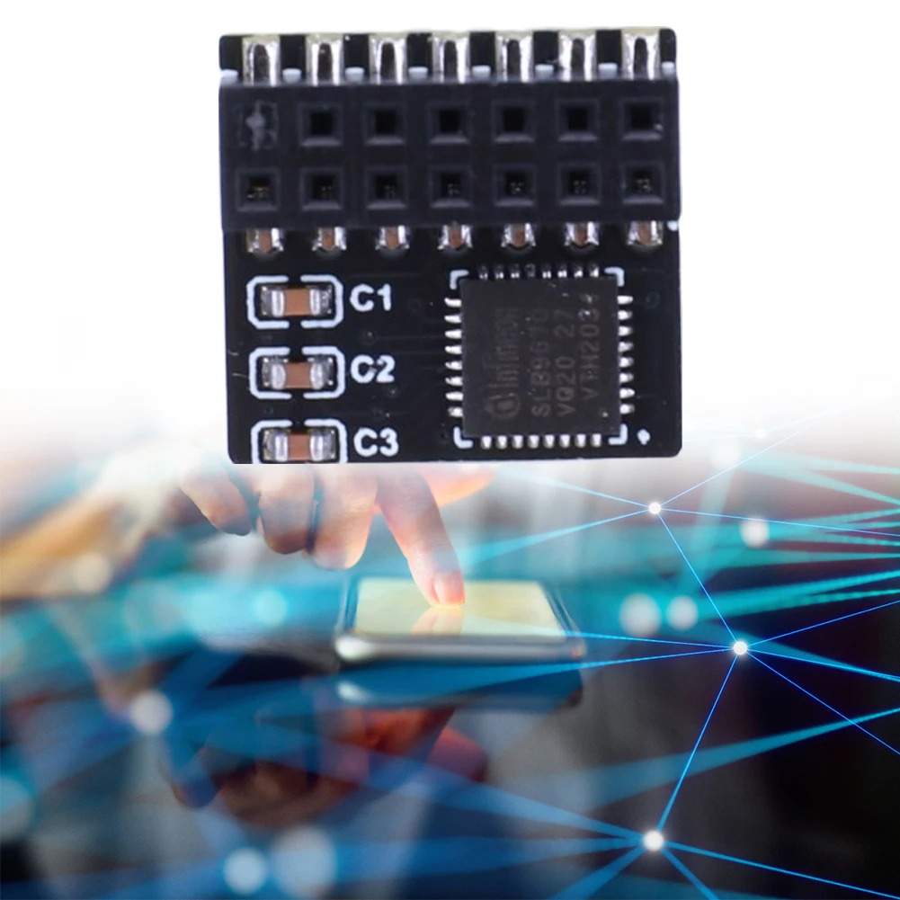 

TPM 2.0 Portable TPM 2.0 Remote Card 14 Pin SPI TPM2.0 Remote Card Board Encryption Security Board Fit for ASUS Motherboard