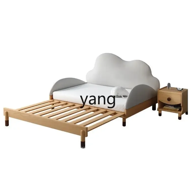 

Yjq solid wood cloud splicing big bed widening girl bedroom princess bed