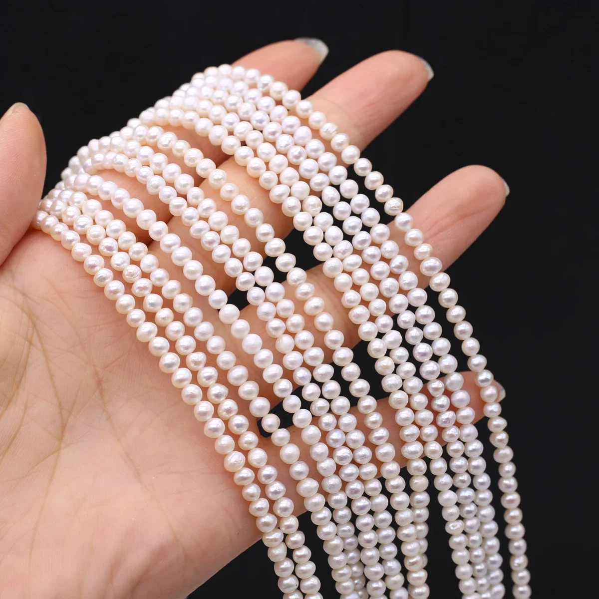 Natural Zhuji Freshwater Pearl Beads Loose Small Oval Pearl Bead for Jewelry Making Diy Necklace Anklet Gifts 14inch