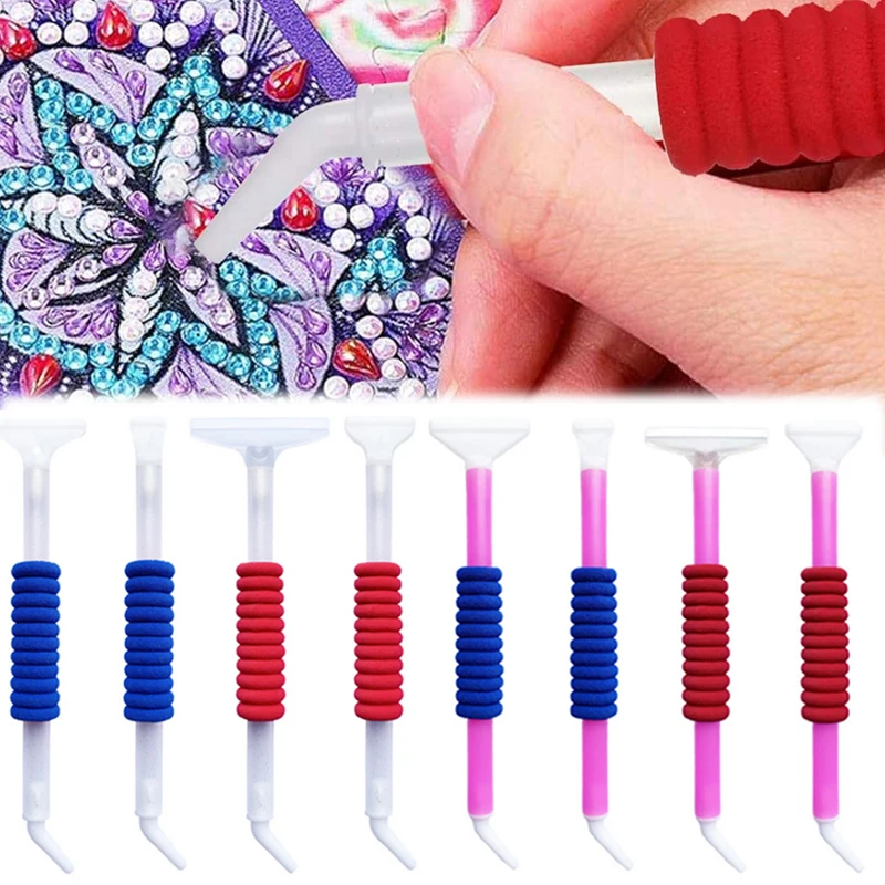 4pcs 5D Anti-fatigue Point Drill Pen With Sponge Pen Sleeves topper Pen Holder Diamond Painting Drill Pen Embroidery Tools