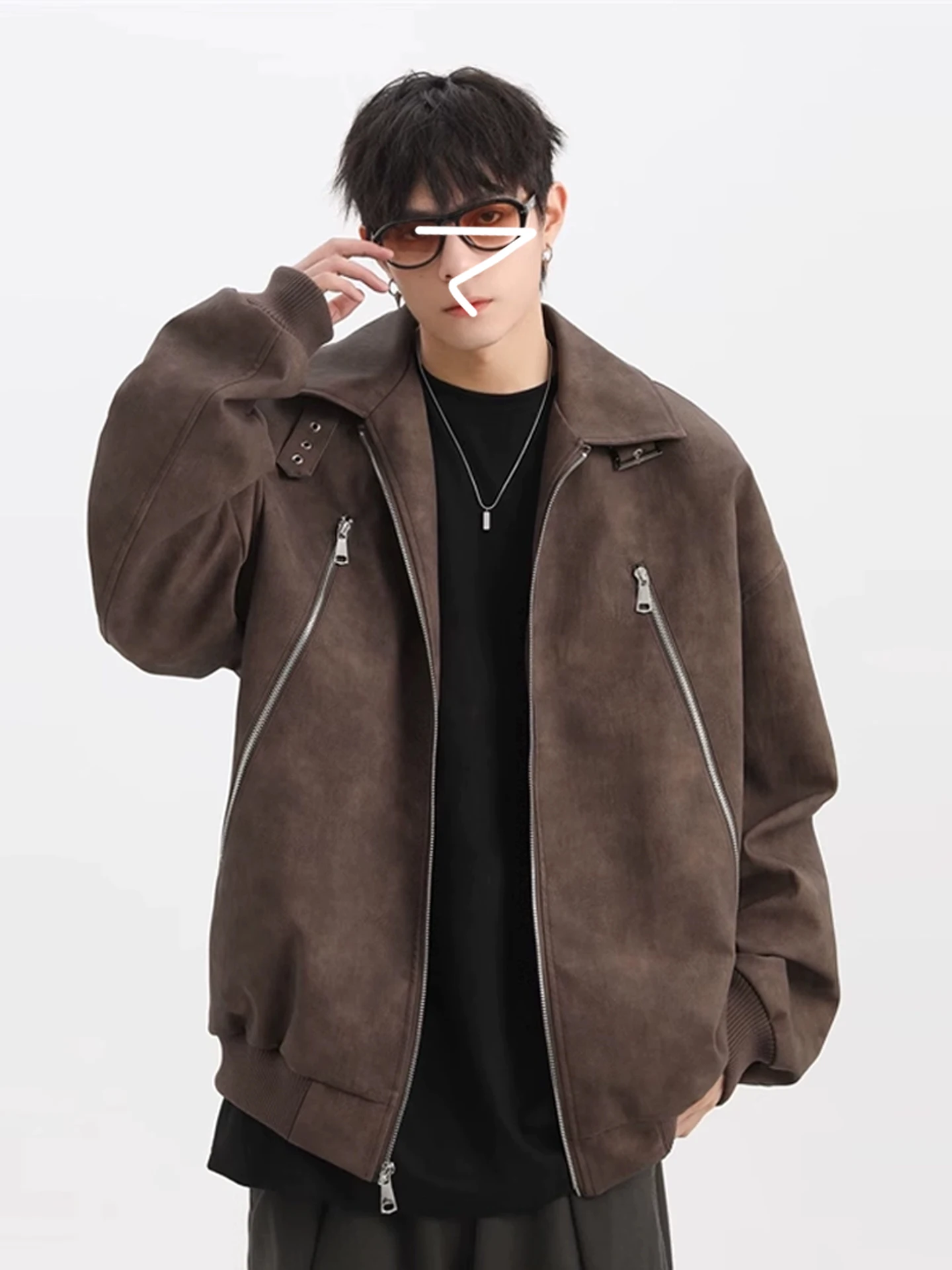 

Мужское свободное мотоциклетное пальто Detroit из искусственной кожи в американском стиле ретро, весенне-осеннее длинное пальто из полиэфирного волокна