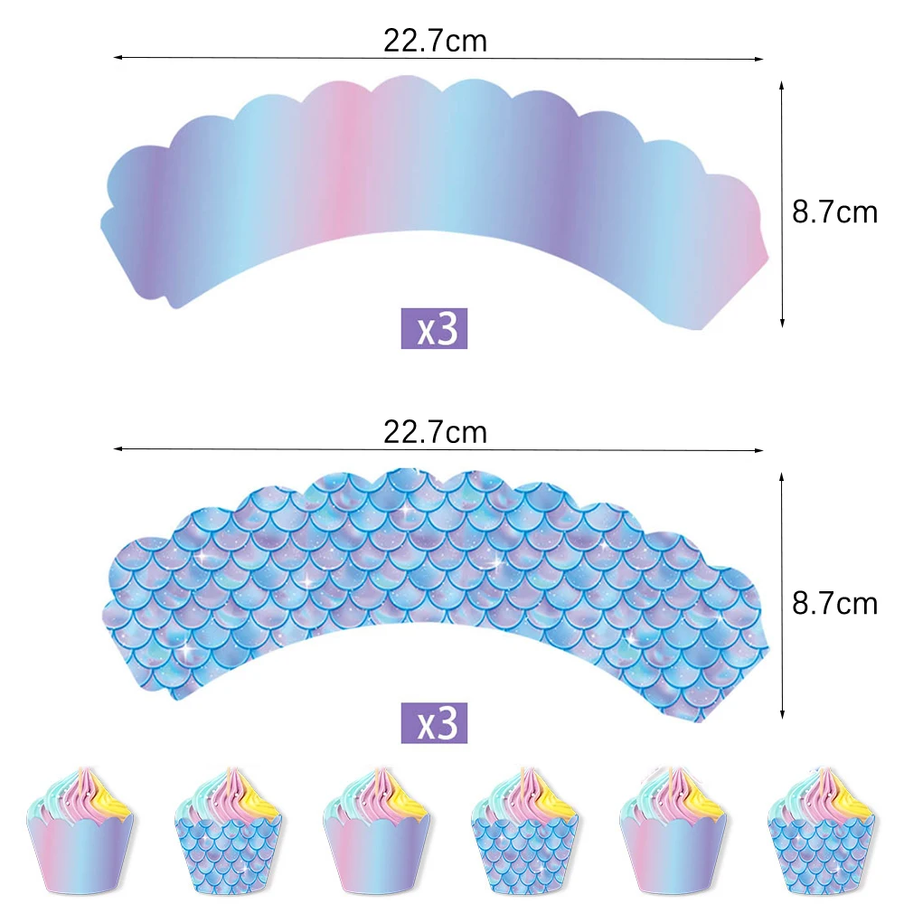Kleine Meerjungfrau Cupcake Ständer Mädchen Baby Dusche Meerjungfrau Geburtstag Party Dekoration Meerjungfrau Cupcake Halter Kuchen Dekoration Lieferungen – Detail 7