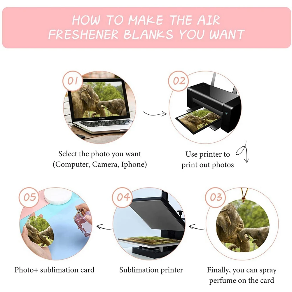 جديد 100 قطع التسامي معطّر الهواء الفراغات لتقوم بها بنفسك معطّر الهواء المعطرة فارغة سيارة مضغوطة ورأى DIY بها بنفسك الصحافة الحرارة المستديرة