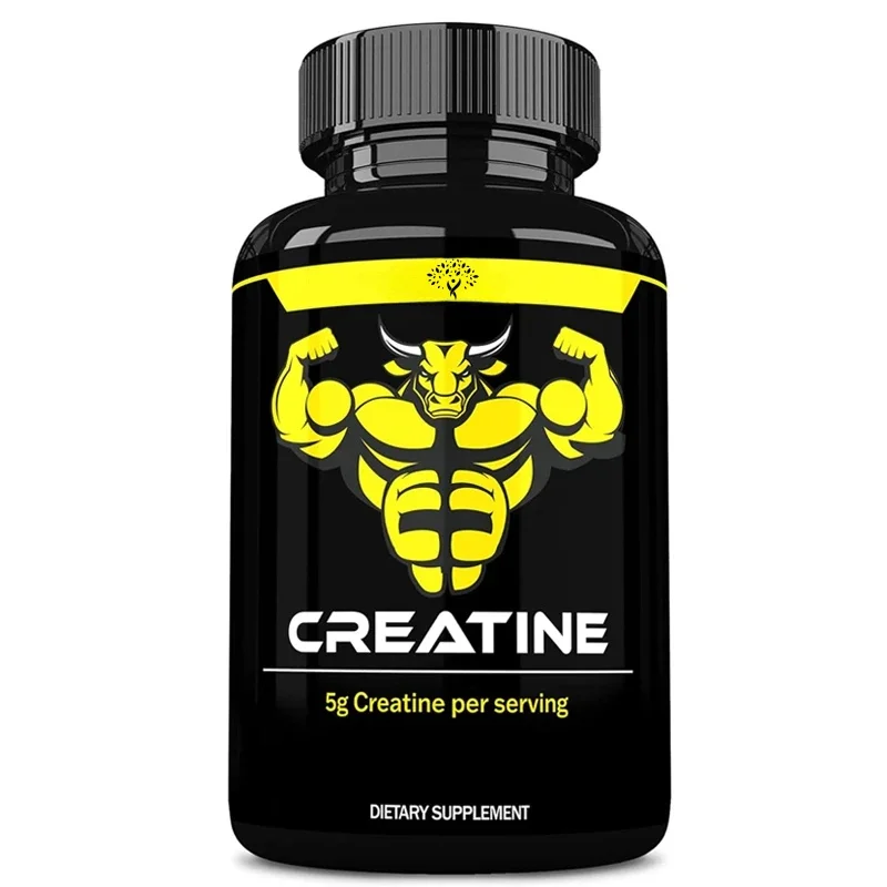 Creatine Monohydrate Капсулы - 5 граммов за сервиру (миллиграммы) Чистый креатин - рост мышц, восстановление мышц - 60 капсул