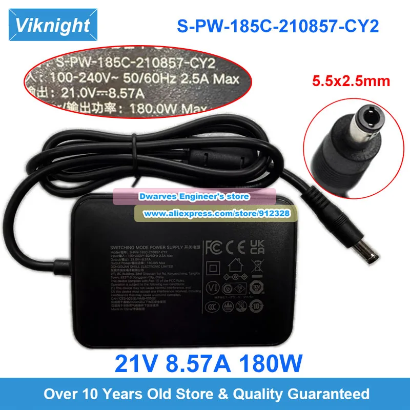 

S-PW-185C-210857-CY2 AC Adapter 21V 8.57A 180W Charger for Maxidok 5 Power Supply 5.5x2.5mm