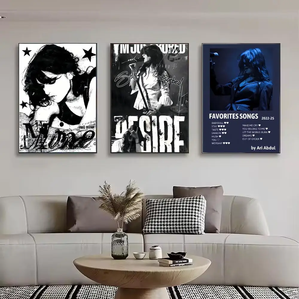 singer A-Ari A-Abdul Painting Calligraphy Stylish Canvas Poster Wall Art for Bedroom Living Room Study Home Decor Gift
