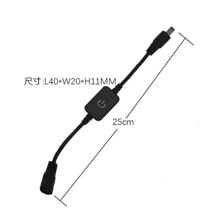 303 DC 5.5x2.1mm Male to female Power button Switch Touch On Off Connector Supply wire Cable 5V 12V for CCTV LED Strip Light