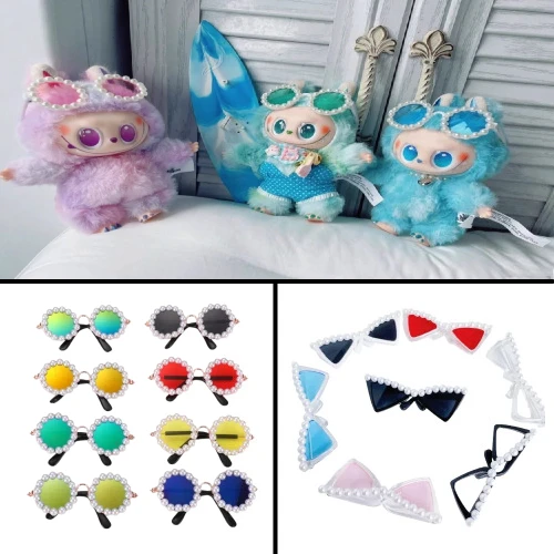 

For Labubu Doll Pearl-Embellished Glasses Fashion Accessory