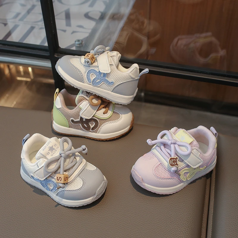 

2026, весенне-осенние новые детские кроссовки для девочек и мальчиков, модная нескользящая универсальная детская повседневная обувь в корейском стиле с мягкой подошвой