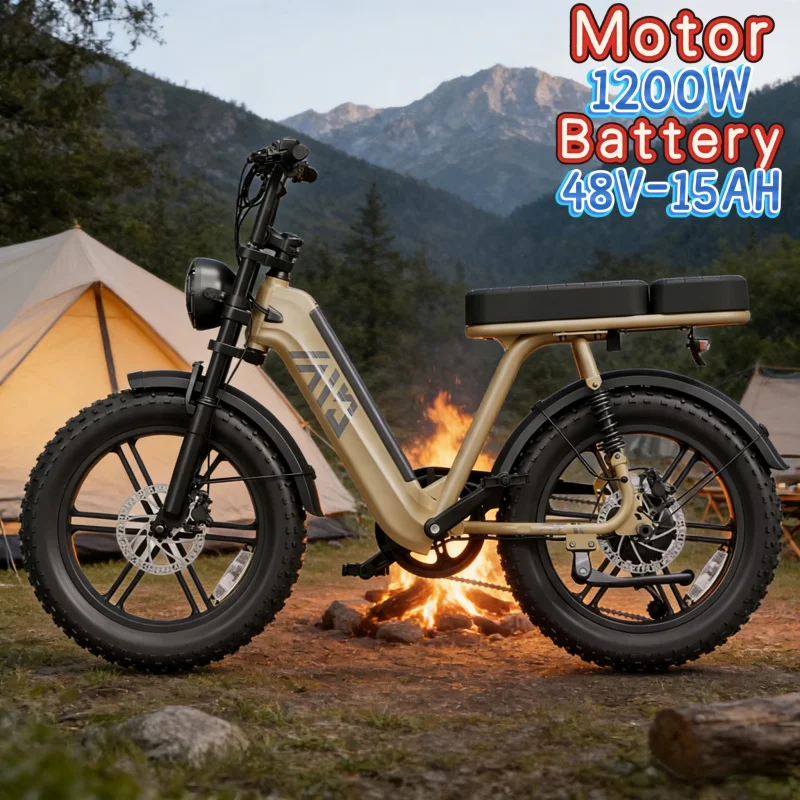 

Новый электровелосипед 2026 года с мотором 1200 Вт, аккумулятором 48В15Ач, 7-скоростной трансмиссией, внедорожными шинами 20*4 дюйма и гидравлическими тормозами