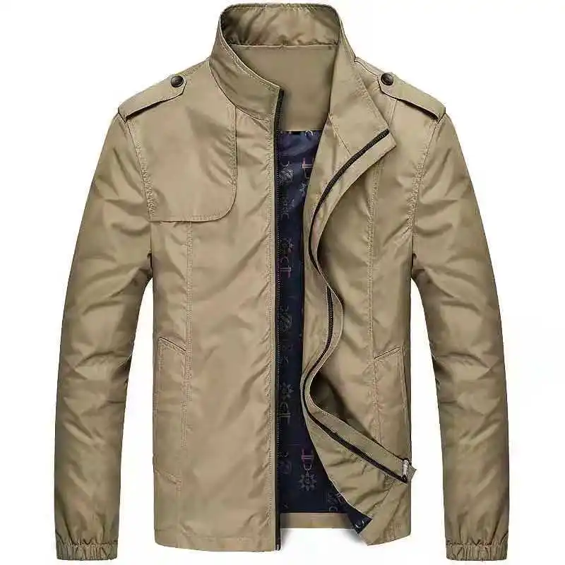 Men's casual windproof jacket Spring and Autumn new popular outdoor clothing standing slim military flight jacket