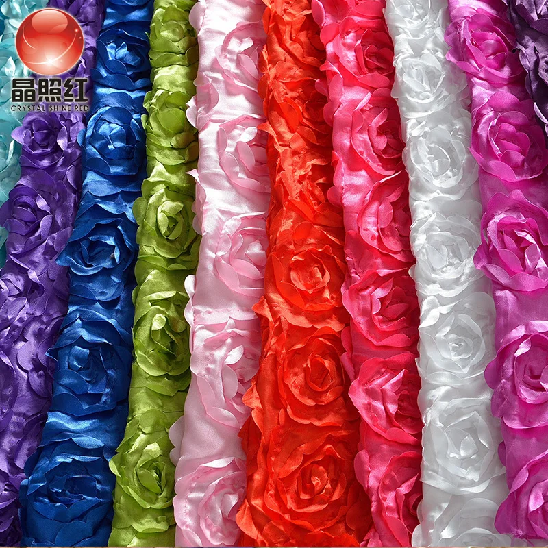 Openwork Three-dimensional Rose Fabric Festive Wedding Carpet Wholesale Cloth Fashion Diy Sewing Dress Wedding Fabrics By Meter