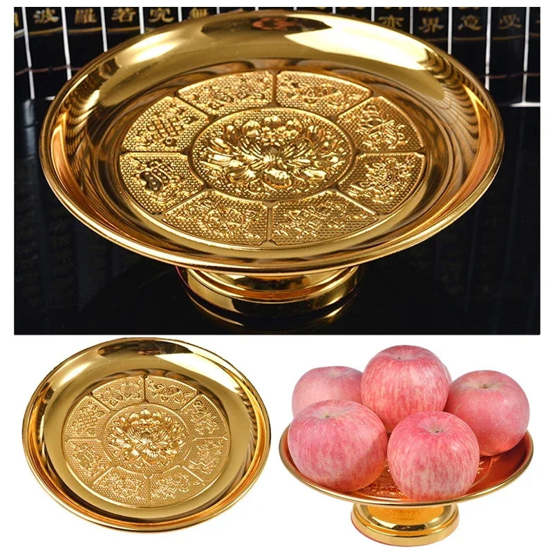 Fruitplate Offering Alloy fruit plate offering Buddha Lotus fruit plate Guanyin tribute Buddhist article