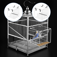 Automatic Bird Feeder Clear Acrylic Bird Cage Feeder No Spill Bird Feeder for Cage No Mess Bird Cage Pet Feeder Seed Food